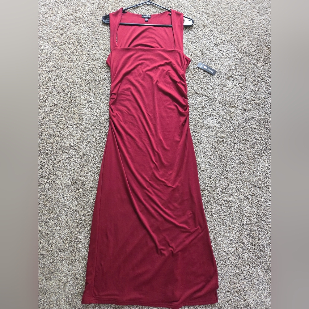 Justify Red Sleeveless Sheath Dress Scoop Neck Casual